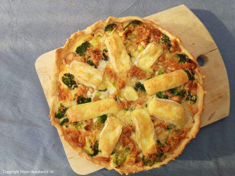 Broccoli brie quiche met cashewnoten