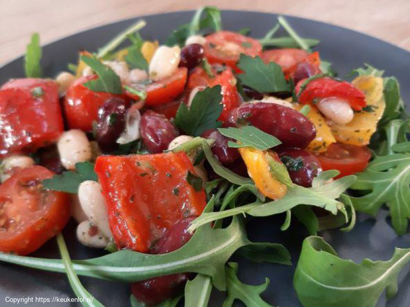 Bonensalade met kruidendressing